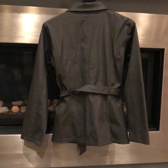 Gray zipper coat tie front jacket size medium - Picture 4 of 4